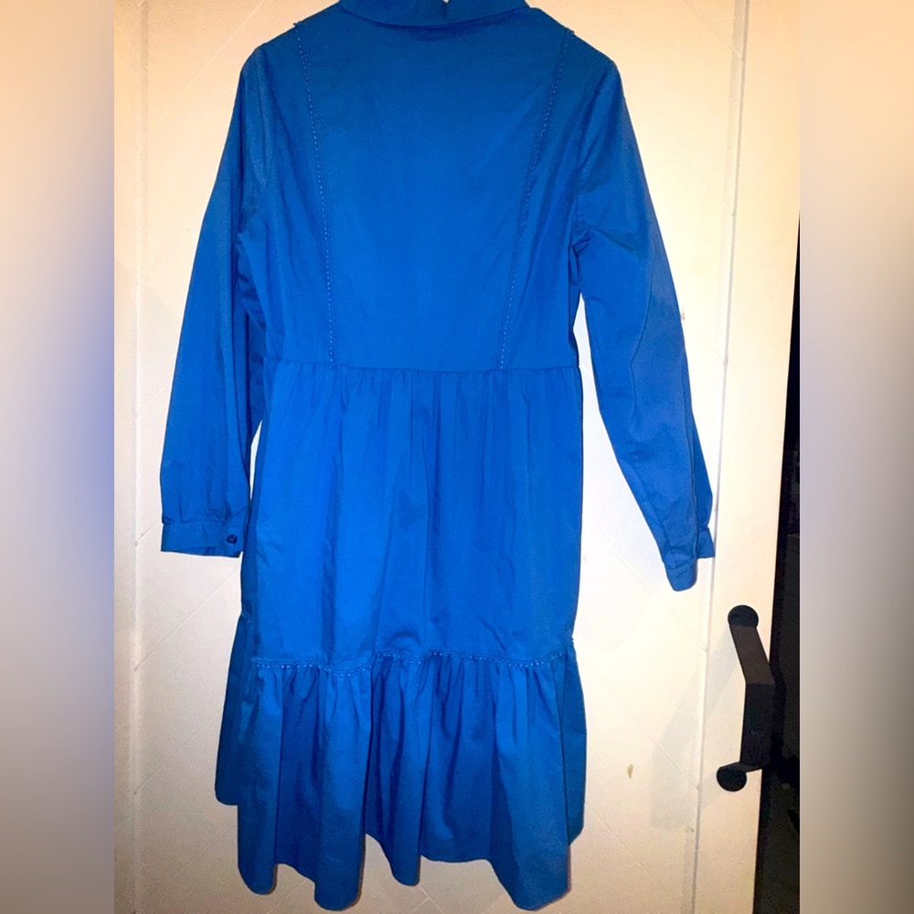 Nanette Lepore Shirt Midi Dress crochet Lace poplin 14 polished preppy classic - Picture 9 of 12